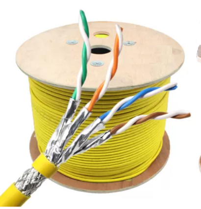 Cáp mạng LAN CAT8 SFTP, màu vàng, dài 305m/cuộn